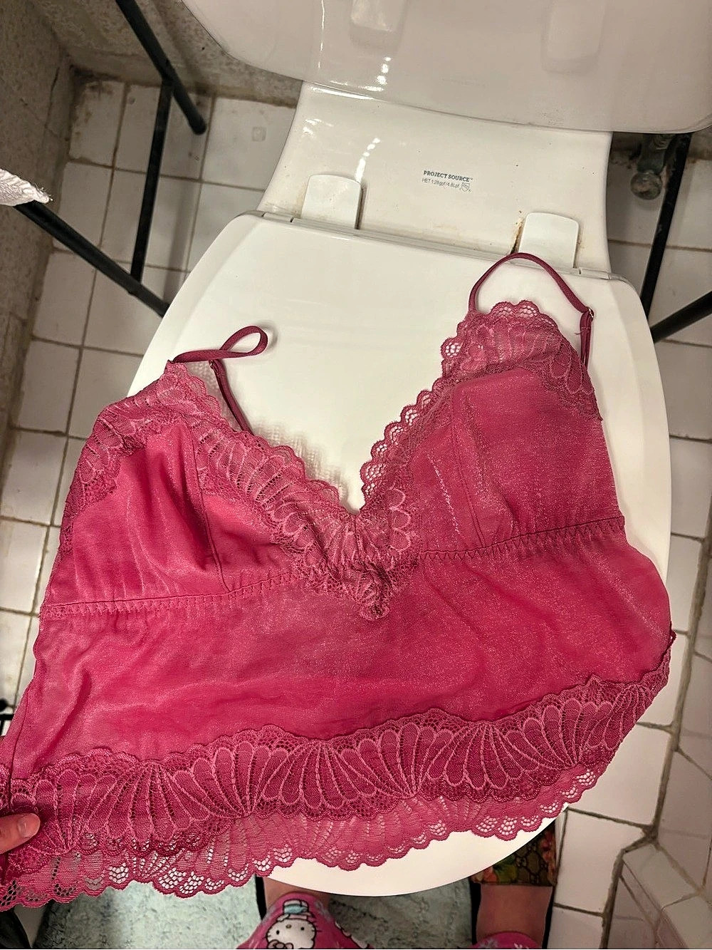 auden Lace Bandeau in Pink Size Medium Like New